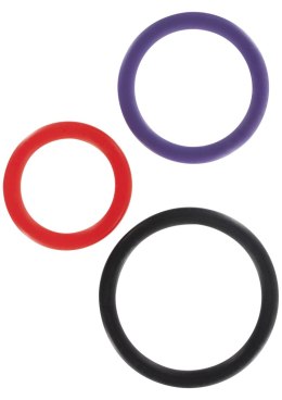 Zestaw 3 kolorowe silikonowe pierścienie na penisa