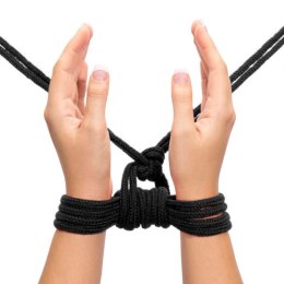 Czarna lina do podwiązywania rąk i nóg BDSM 10 m