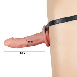 Gumowy strap-on sex analny żylasty trzon 18 cm