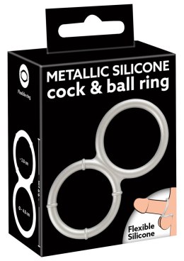 Pierścień metaliczny silikonowy erekcyjny potrójny