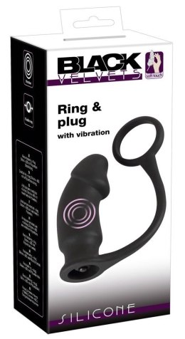 Wibrujące analne dildo z pierścieniem wtyczka plug