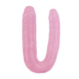 Wygięte różowe żylaste dildo sex lesbijski 22,5 cm