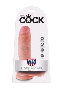 Dildo-cock 8 inch w/ balls flesh